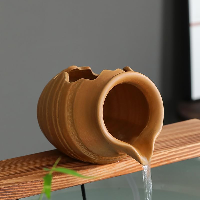 Andady Outdoor Garden Fountain Spitter Pond Water Feature Pump DIY Ceramic Pot Decoration (5.3 inch Color 3) - Image 1